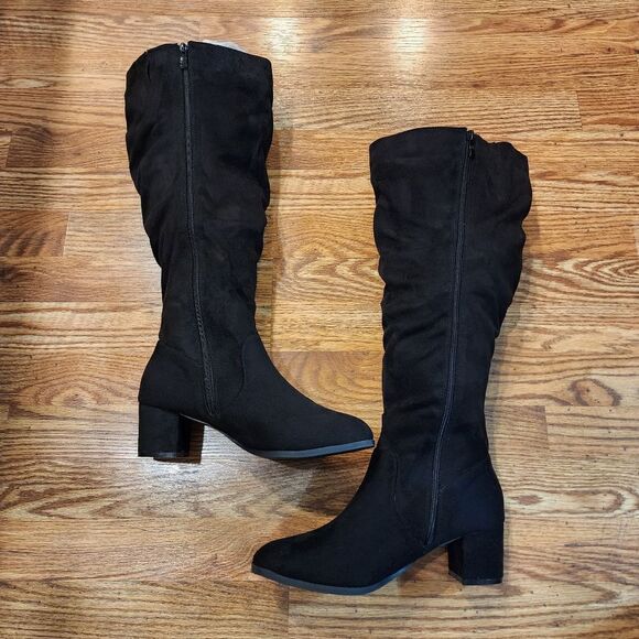 RF ROOM OF FASHION Women's WIDE CALF Slouchy Knee High Boots Size 11W - Picture 4 of 14